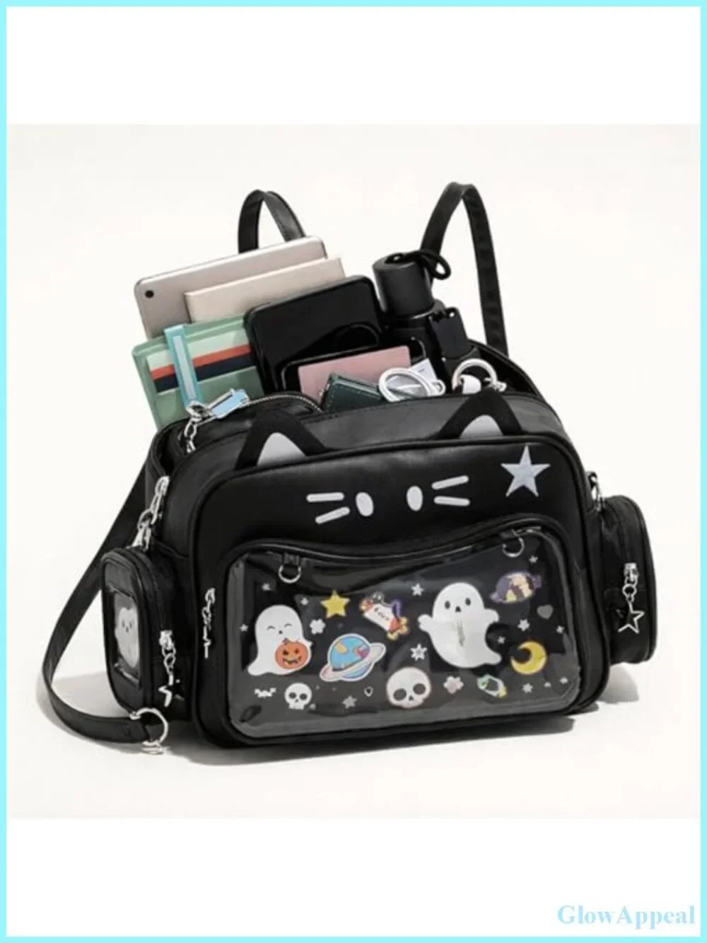 Ita Bag Backpack Pin Display Insert PU Leather Crossbody Anime Y2K Messenger